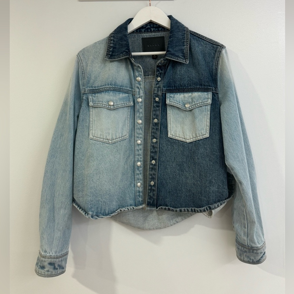 Blank NYC Two-Tone Jean Jacket - Light and Dark Blue